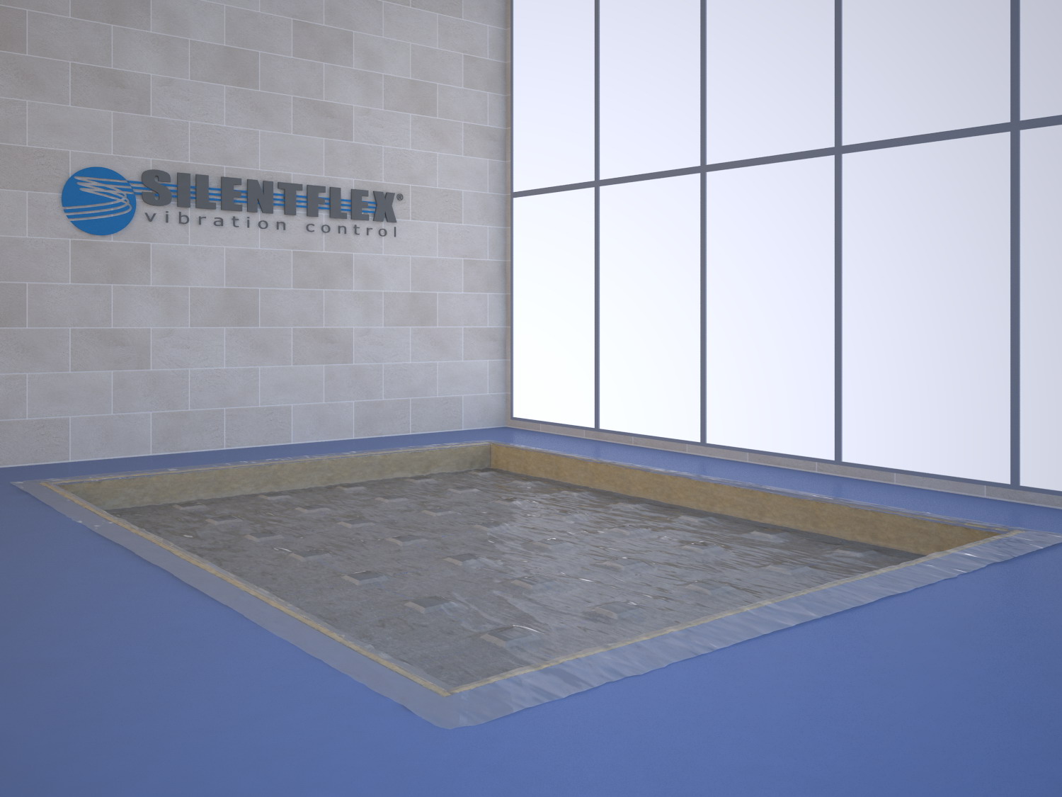 anti vibration floating slab step 4